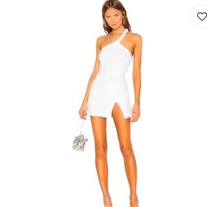 superdown White One-Shoulder Mini Dress